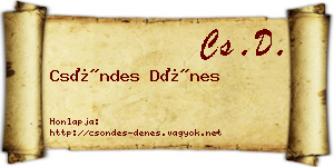 Csöndes Dénes névjegykártya